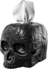 Skull Tissue Box Cover Square Black, Gothic Home Decor, Fits Most Square Tissue Boxes, Office Desk Organizer