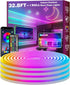 FBZ 32.8Ft Led Rope Lights, Flexible Neon Lights Control with App/Remote, Multiple Modes,