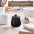 Sugar Bowl with Lid and Spoon, 12 oz Ceramic Sugar Bowl with Spoon, Sugar Container for Coffee Bar, Sugar Jar Sugar Dispenser Bowl, Modern Kitchen Decor, Black by DAYYET
