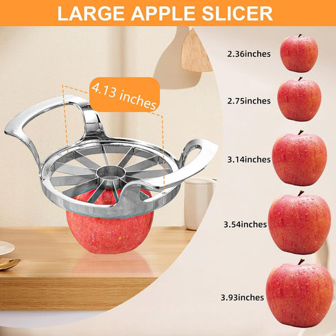 12 Apple Slicer with Blades Extra Large Heavy Duty Stainless Steel Apple Corer, Dishwasher Safe Easy to Use Sharp Apple