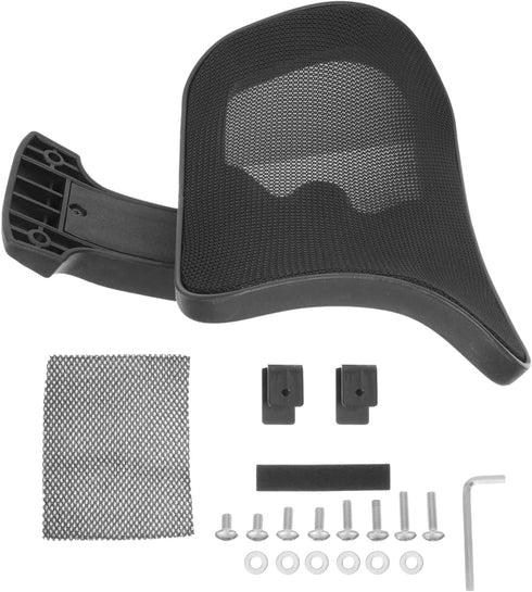BESPORTBLE Adjustable Office Chair Headrest Attachment, Black Mesh Nylon Frame Universal Head Support Cushion