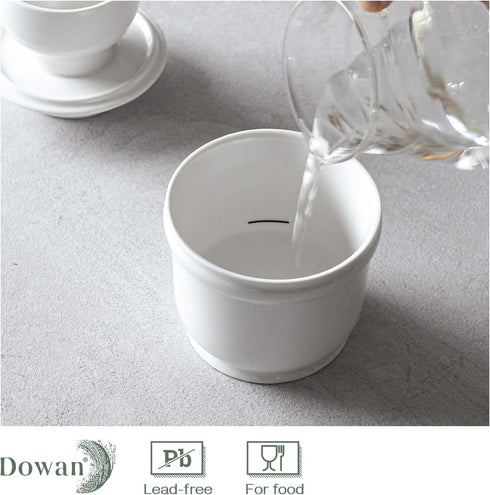 DOWAN Porcelain Butter Crock, French Butter Dish for Fresh Spreadable Butter, Butter Keeper with Water Line, No More