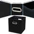 Black Fabric Cubby Storage Bins, 13x13x13 Inches, Foldable Organizer Bins with Dual Handles, Set of 6