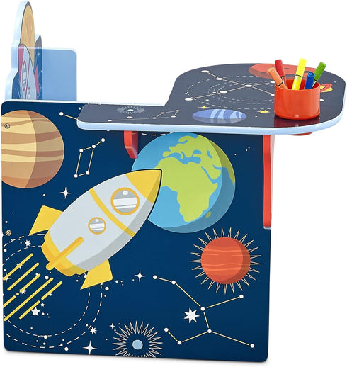 Delta Children Space Adventures Chair Desk with Storage Bin - Ideal for Arts & Crafts, Snack Time, Homeschooling