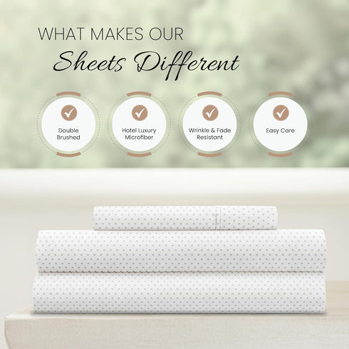 Linen Market 3 Piece Double-Brushed Patterned Microfiber Twin Sheet Set - Oeko-TEX Certified Ultra Soft & Wrinkle-Free