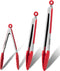 Anaeat Non-Stick Silicone Locking Tong Set of 3 - 7", 9" and 12" Kitchen Food Tongs with Non-Slip Tips, Heat Resistant