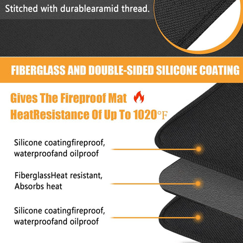 Heat Resistant Mat for Air Fryer, Deep Fryer, Oven, 16x24in Hot Pads for Kitchen Counter Protection