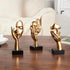 maozyiltle Set 3,Golden (gold-3Pcs) Gold Decor Thinker Statues of Abstract Face Resin Sculptures,Home Decor