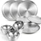 Sunnyray 304 Stainless Steel Plates and Bowls Metal Camping Plates Reusable 13