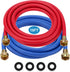 10FT Rubber Washing Machine Hoses - Washer and Dryer Hose 3/4 Connection Supply Lines for Hot and Cold Water (2 Packs)