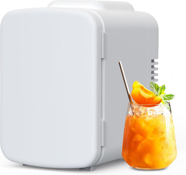 HealSmart 4 Liter 6 Can Portable Mini Fridge 100% Freon-Free Cooler & Warmer for Drinks, Food, Medications