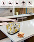 Honey Gnomes Toaster Cover, 4 Slice, Spring Floral Yellow Summer Bee Black Plaid, Dust Cover