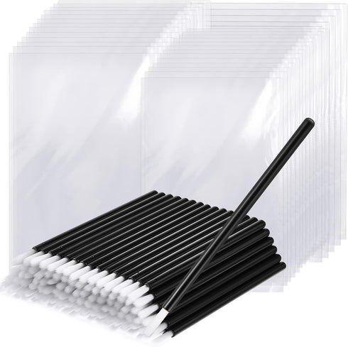 150 Pcs PYO Paint Your Own Brushes - Mini Paint Brushes for Cookies, Disposable Lip Applicators with 150 Pcs Cookie Bags