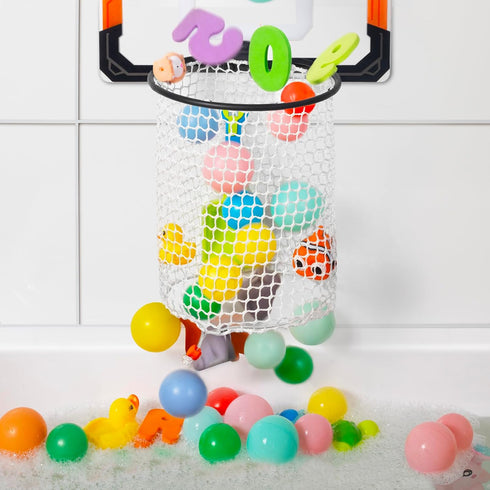QPJ Baby Bath Toy Storage Organizer, Large Opening Mesh Bathtub Toy Storage for Tub, Bath Toy Holder for Quick Release