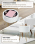 UASND51W ABHENG Storage Ottoman Round Footrest Stool, Vanity Stool Chair Faux Teddy Fur with Storage, Modern