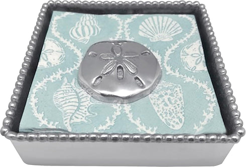 Mariposa Sand Dollar Napkin Weight, Silver, One Size
