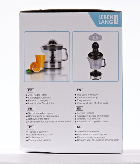 Electric Juicer for Max Juice Yield, Citrus Juicer with 2 Cones, 40W Automatic Lever Press Extractor