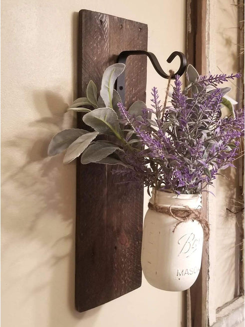 APBFH 2Pcs 5in Decorative Outdoor Iron Wall Hooks for Hanging Lantern Jar Sconce Solar Light Small Planter Bird House
