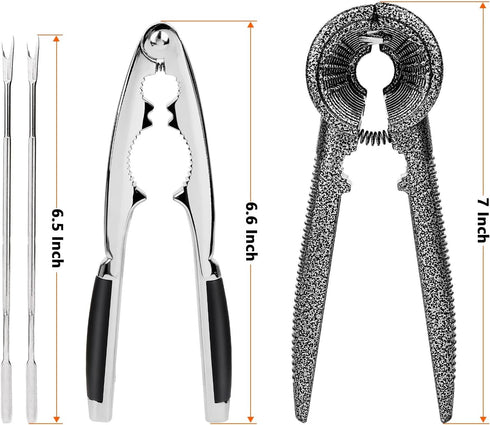 Abuntor Nut Crackers Tools Pecan Cracker, Walnut Clip Heavy Duty Nutcracker With Non-Slip Handle Seafood Cracker Tool