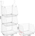X-cosrack 3 Closet 5 Tier Foldable Organizer, Clothes Shelves with S Hooks, Wall Mount&Cabinet Wire Storage Basket