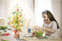 18 Inch Summer RoseCraft Easter Decorations, Artificial Pre-Lit Easter Egg Tree Tabletop Decor with Delicate Ornaments
