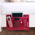 Bedside Storage Organizer Caddy, Table Cabinet for TV Remote Control, Phones, Magazines, Tablets, Accessories (Red)