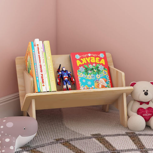 RekRang Wooden Tabletop Bookshelf Titled Desktop Bookshelf Cookbook Shelf,Small Bookcases for Magazine Books CDs,Book