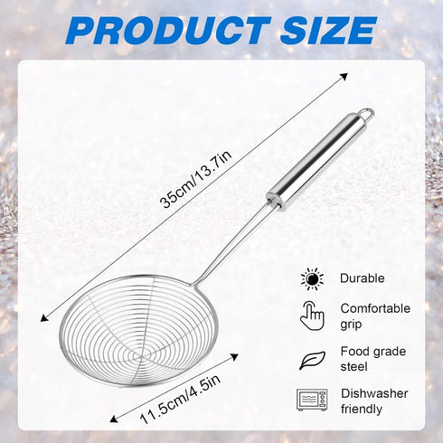 Steel Spider Strainer Skimmer Ladle, Kitchen Gadgets Wire Strainer Pasta Strainer Spoon Strainer Spider Skimmers for Kitchen Cooking and Frying (15 Inch) by Trinkrittey