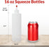 16 oz. 10 Pack 16 Reli. Plastic Squeeze Bottles, | | Condiment Squeeze Bottles for Sauces | Clear w/Red Tip Cap | Ounce