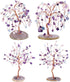 SUNYIK Handmade Crystal Money Tree Set - Amethyst/Rose Quartz/Aquamarine on Natural Agate Slice Base for Wealth and Luck