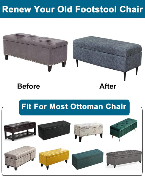Bands,M,08 CRFATOP Printed Rectangle Ottoman Stool Cover Stretch Folding Storage Footstool Bench Slipcovers Upholstered