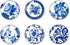 Jolitee Blue and White Chinoiserie Glass Magnets, Strong Decorative Kitchen Refrigerator Magnets, Cute Fridge Magnet