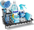 Consumest Sink Caddy Kitchen Sponge Holder + Dish Brush Holder with Drip Tray for Countertop, Stainless Steel, Black