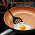 KOCH SYSTEME CS Little Skillet with Lid - 8" Copper Nonstick Frying Pan for Oven & Stove, Small Skillet with Ceramic Coating, Aluminum Nonstick Pan/Pot, 100% PFOA Free, All Stove Tops Compatible by KOCH SYSTEME CS