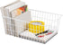 Set of 4 Redrubbit Wire Storage Baskets, Large Farmhouse Metal Freezer Organizer Bins with Handles for Kitchen