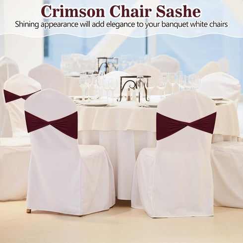 50 Kinlop Pcs Spandex Chair Sashes Bows Chair Bands Slider Sashes for Covers Elastic Bands Ties Without Buckle