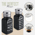 Black Salt and Pepper Shakers Set by Brighter Barns - Cute Black Kitchen Decor - Gothic or Halloween Kitchen Decor -Farmhouse Glass Shaker for Home Restaurants Weddings & Stainless Steel Lid (Black) by Brighter Barns