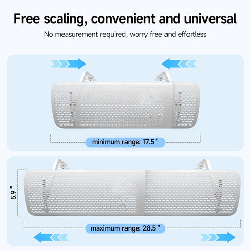 17.5" 28.5" Adjustable AC Air Deflector, AC Vent Deflector, Direct Airflow Prevention, Extends to Length,Fits Most