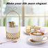 ELLDOO Coffee Spoon Set, 8 Stainless Steel Gold Leaf Coffee Spoons with White Ceramic Holder