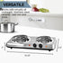 OVENTE Electric Countertop Double Burner, 1700W Cooktop with Stainless Steel Coil Hot Plates, Silver