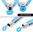 MSY BIGSUNNY Kitchen Food Tongs, 7" Mini Silicone Serving Tongs, Set of 3 (Blue)