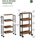 4-Tier 7.1'' TTC02BF CHOEZON Slim Storage Cart, Kitchen Serving Trolley, Slim Rolling Cart with Handle and Guard Rails