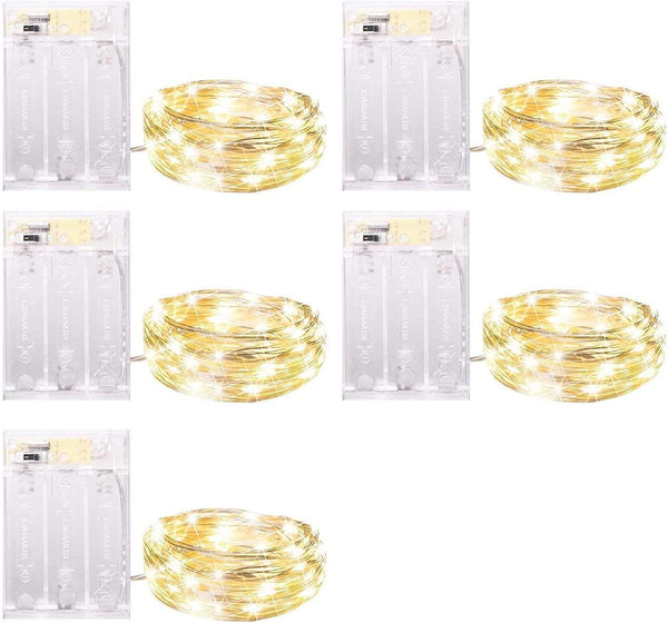 Minetom Fairy Lights Battery Operated, 5 Pack 7 FT 20 LED Fairy