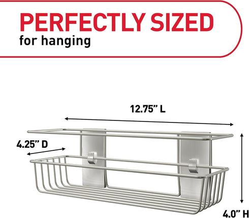 Command Packaging Shower Caddy with Water Resistant Strips, Organize Your Bathroom, Easy to Open Bathroom Decor