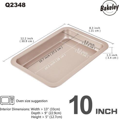 10-Inch Rectangle Deep Cake Pan, Baking Sheet Pan Set of 2