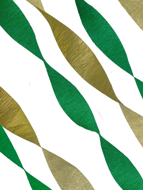 Gold Metallic Crepe Paper Streamers, 2 Rolls, Made in USA