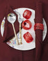 Handmade Round Red Mesh Napkin Rings - Set of 6 Holders for Dining Table Parties, Dia: 2 Inch
