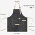 NLUS 2 Pack Kitchen Cooking Aprons, Adjustable Bib Waterproof Chef Apron with 2 Pockets (Grey Stripe/Black Plaid)