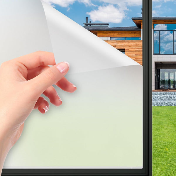 Window Privacy Film, Frosted Glass Window Film for Bathroom and Home Office, Static Cling Non-Adhesive Coverings