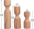 DUHALINE Set 3,Rustic Wooden Candle Pillar Holder of Farmhouse Candle Holder,Handmade Candlestick Holder, Wood Candle